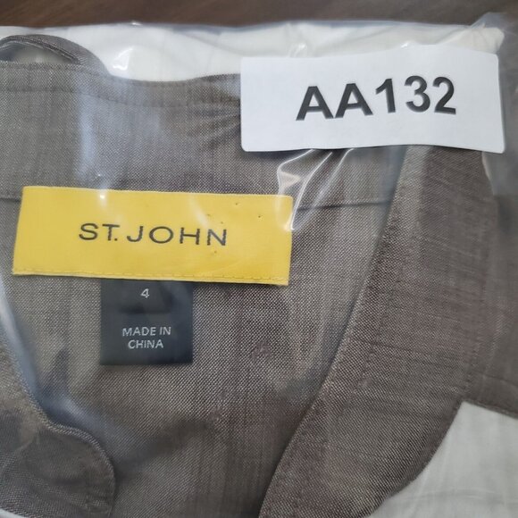 St. John Womens Safari Dress Size 4 Drawstring Sleeveless Pockets Classy Neutral - Picture 15 of 15